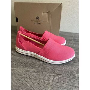 New Clarks Cloudsteppers Slip On Canvas Comfort Sneakers Women’s 7W